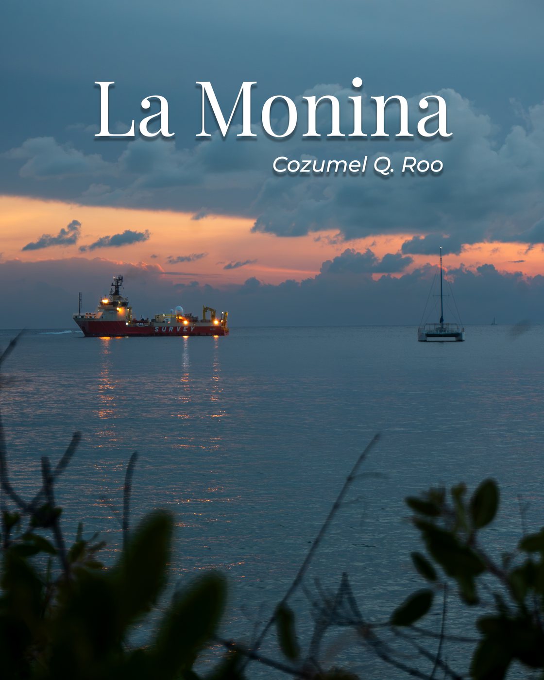Horizonte del Caribe al anochecer